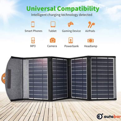 Сонячна панель для УМБ Choetech 22W 2x USB 5V/2.4A/2.1A max SC005