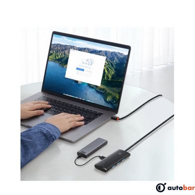 USB-Hub Baseus Lite Series 4-Port USB-A HUB Adapter (USB-A to USB 3.0*4 ) 1m Black WKQX030101