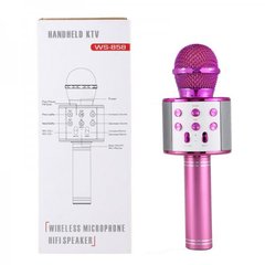 Безпровідний мікрофон для караоке WS-858 WSTER. Колір рожевий