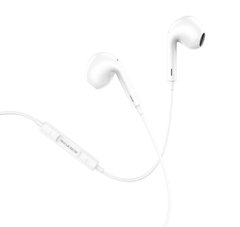 Навушники BOROFONE BM30 Max Acoustic wire control earphones for iP with mic White BM30MLW