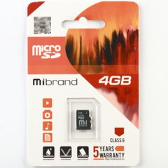 microSDHC Mibrand 4Gb class 6 MICDC6/4GB