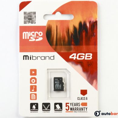 microSDHC Mibrand 4Gb class 6 MICDC6/4GB