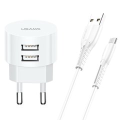 МЗП Usams Travel Charging Set Send-Tu Series (T20 Dual USB Round Charger+U35 Micro cable) White XTXLOGT18MC05