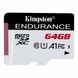 microSDXC (UHS-1 U1) Kingston Endurance 64Gb class 10 А1 (R95MB/s, W30MB/s) SDCE/64GB
