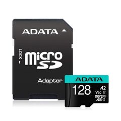 microSDXC (UHS-1 U3) A-DATA Premier Pro 128Gb Class 10 V30S A2 (R-100Mb/s W85Mb/s) (adapter SD) AUSDX128GUI3V30SA2-RA1