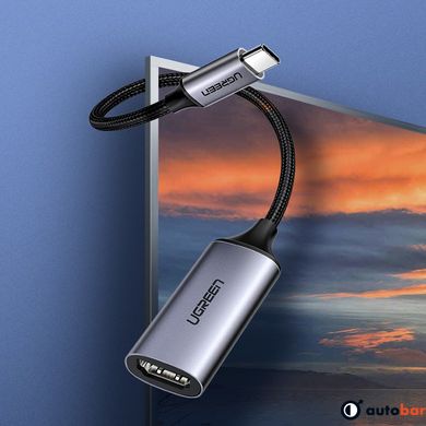 Перехідник USB 2.0 Type C --> HDMI V2.0 4K@60Hz 10 См CM297 UGREEN Сірий 70444
