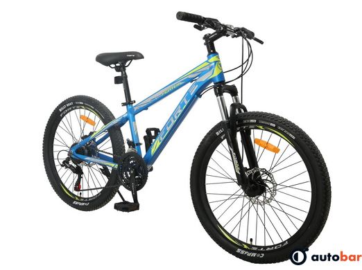 Велосипед Forte FIGHTER розмір рами 13" дюймів, розмір коліс 24" дюйми, колір Синьо-жовтий (117098)