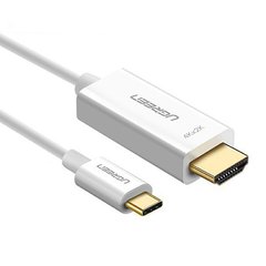 Кабель-Перехідник USB Type C to HDMI Cable Male to Male ABS Case 1.5m UGREEN MM121 Білий 30841