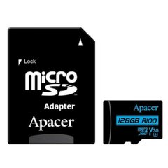 microSDXC (UHS-1 U3) Apacer 128Gb class 10 V30 R100MB/s (adapter SD) AP128GMCSX10U7-R