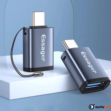 Адаптер Essager Soray OTG (USB Female to Type-C Male) USB3.0 Adaptor grey (EZJAC-SRA0G)
