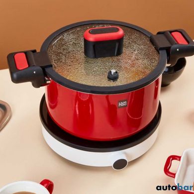 Кастрюля-cкороварка Xiaomi HuoHou Stainless Steel Enamel Micro Pressure Cooker (Red)