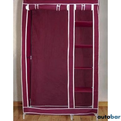 Шафа складна тканинна STORAGE WARDROBE KM-105 на 2 секції | Шафа розбірна з тканини | органайзер для одягу (106х45х170). Колір: коричневий