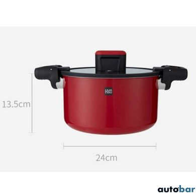 Кастрюля-cкороварка Xiaomi HuoHou Stainless Steel Enamel Micro Pressure Cooker (Red)