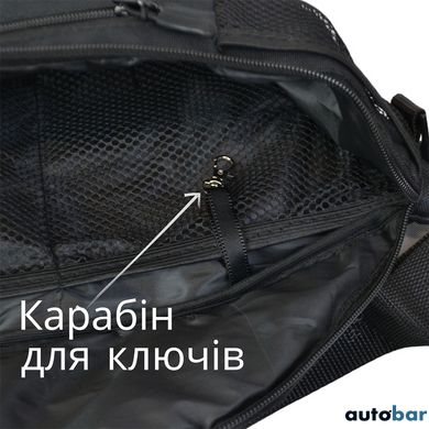 Якісна велика сумка - бананка на 8 кишень, чоловіча жіноча поясна сумка, чорна з тканини