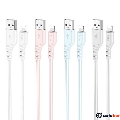 Кабель HOCO X97 Crystal color silicone charging data cable iP light blue