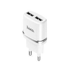 Мережевий зарядний пристрій HOCO C12 Smart dual USB charger White 6957531047759