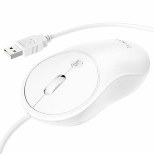 Миша HOCO GM13 Esteem business wired mouse White