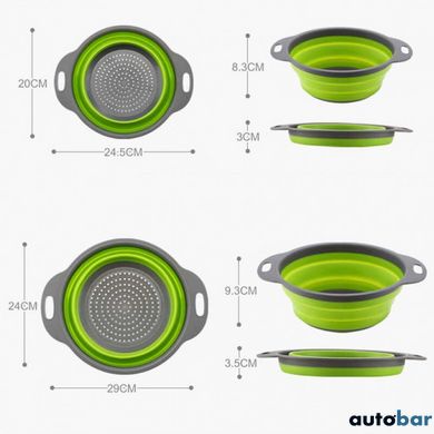 Друшляк складаний COLLAPSIBLE FILTER BASKETS (силіконовий). Колір зелений