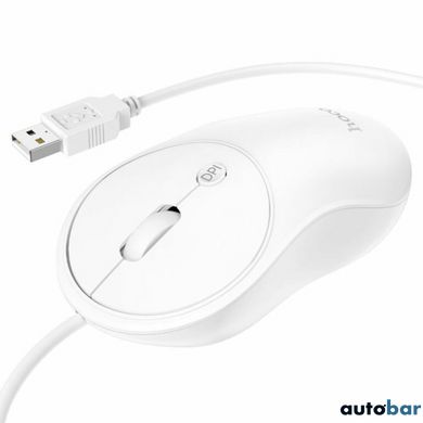 Миша HOCO GM13 Esteem business wired mouse White