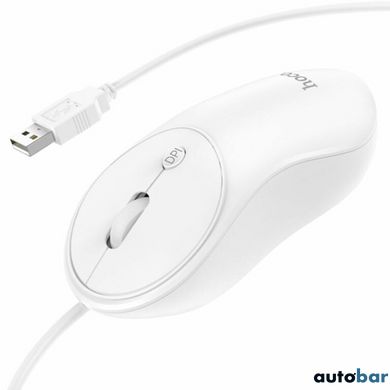 Миша HOCO GM13 Esteem business wired mouse White