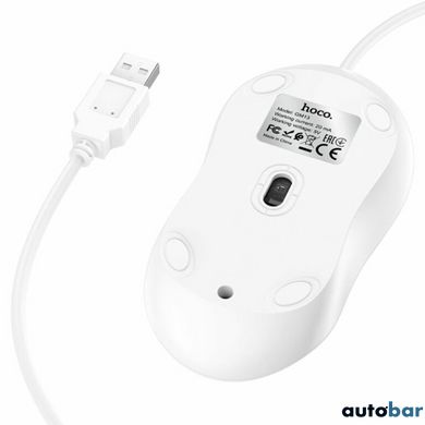 Миша HOCO GM13 Esteem business wired mouse White