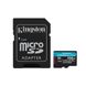 microSDXC (UHS-1 U3) Kingston Canvas Go Plus 256Gb class 10 A2 V30 (R170MB/s, W90MB/s) (adapter SD) SDCG3/256GB