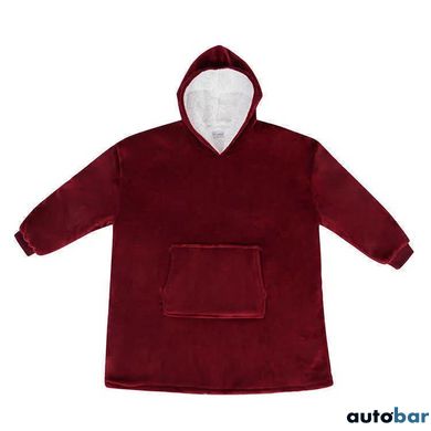 Толстовка плед з капюшоном і рукавами Huggle Hoodie оверсайз. Колір: червоний ws96134-1