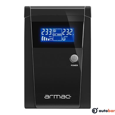 ДБЖ Armac OFFICE O/1000F/LCD, Line Interactive 1000VA/650W, 3хSchuko, USB-B LCD Metal Case O/1000F/LCD