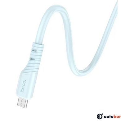 Кабель HOCO X97 Crystal color silicone charging data cable Micro light blue