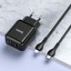 Мережевий зарядний пристрій HOCO N5 Favor dual port PD20W+QC3.0 charger set(C to iP) Black 6931474738912