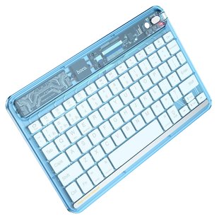 Клавіатура HOCO S55 Transparent Discovery edition wireless BT keyboard(English version) Ice Blue Mist