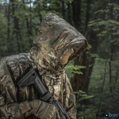 Якісний дощовик пончо (плащ-палатка) мультикам тактичний зміцнений камуфляж ws89444