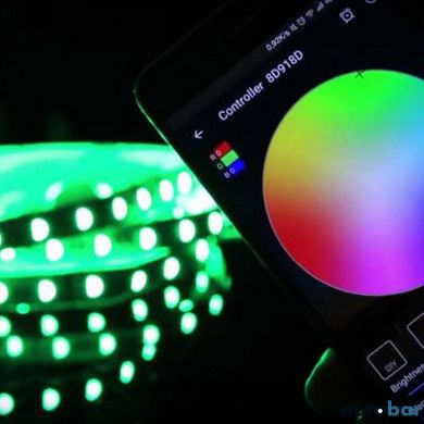 Світлодіодна стрічка SMD 5050 RGB LED 5 м IP65 з bluetooth wifi контролем. USB підключення