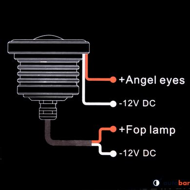 Лінзи LED Angel Eves 12V-55W D-76мм бiлi