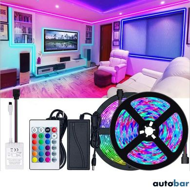 Світлодіодна стрічка SMD 5050 RGB LED 5 м IP65 з bluetooth wifi контролем. USB підключення