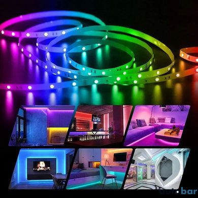 Світлодіодна стрічка SMD 5050 RGB LED 5 м IP65 з bluetooth wifi контролем. USB підключення