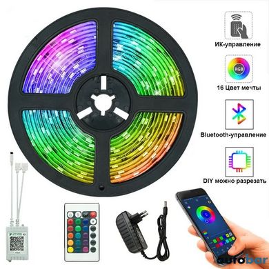 Світлодіодна стрічка SMD 5050 RGB LED 5 м IP65 з bluetooth wifi контролем. USB підключення