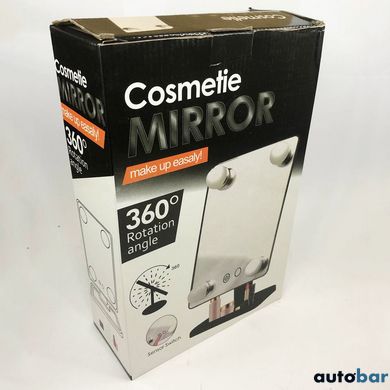 Настільне дзеркало для макіяжу Cosmetie mirror 360 Rotation Angel з підсвічуванням. Колір: білий