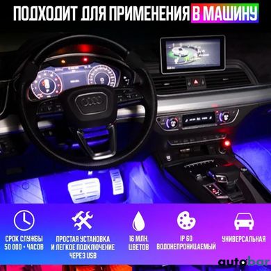 Світлодіодна стрічка SMD 5050 RGB LED 5 м IP65 з bluetooth wifi контролем. USB підключення