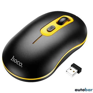 Миша Hoco GM21 Platinum 2.4G business wireless mouse Black Yellow