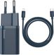 Мережевий зарядний пристрій Baseus Super Si 1C 20W With Simple Wisdom Data Cable Type-C/iP 1m Blue TZCCSUP-B03