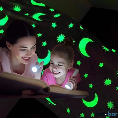 Плед, що світиться в темряві, плюшеве покривало Blanket kids Magic Star 150х100 см флісова ковдра. Колір: синій