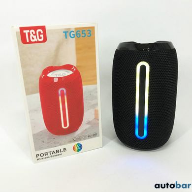 Портативна Bluetooth-колонка TG653 USB з ремінцем, акумуляторна колонка для музики. Колір: чорний ws46367