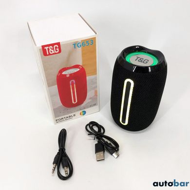 Портативна Bluetooth-колонка TG653 USB з ремінцем, акумуляторна колонка для музики. Колір: чорний ws46367