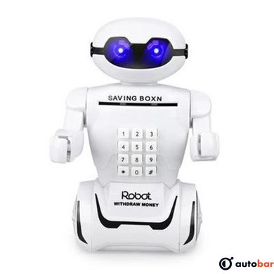 Електронна дитяча скарбничка - сейф з кодовим замком та купюроприймачем Робот Robot Bodyguard та лампа 2в1