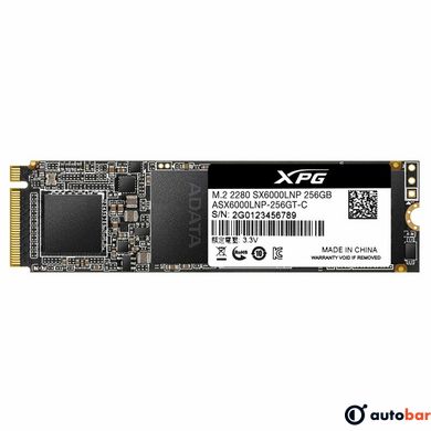 SSD M.2 ADATA XPG SX6000 Lite 256GB 2280 PCIe 3.0x4 NVMe 3D Nand Read/Write: 1800/1200 MB/sec ASX6000LNP-256GT-C