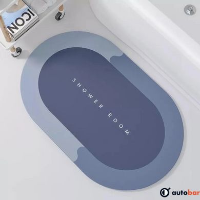 Килимок для ванної кімнати вологопоглинаючий швидковисихаючий нековзний Memos 60х40см. Колір: темно-синій