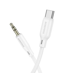 Аудiо-кабель BOROFONE BL18 Type-C silicone digital audio conversion cable White BL18CW