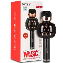 Бездротовий мікрофон караоке блютуз WSTER WS-2911 Bluetooth динамік. Колір: чорний