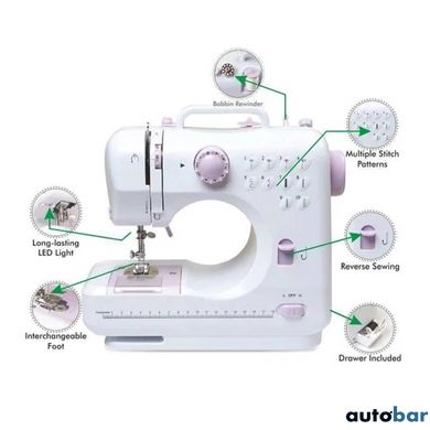 Швейна машинка електрична FHSM-505 побутова для шиття та домашнього використання з педаллю на 13 функцій